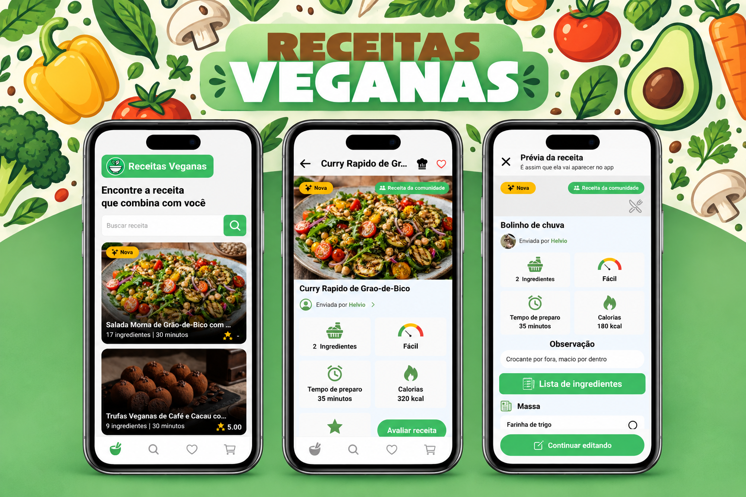 Interface do projeto Receitas Veganas